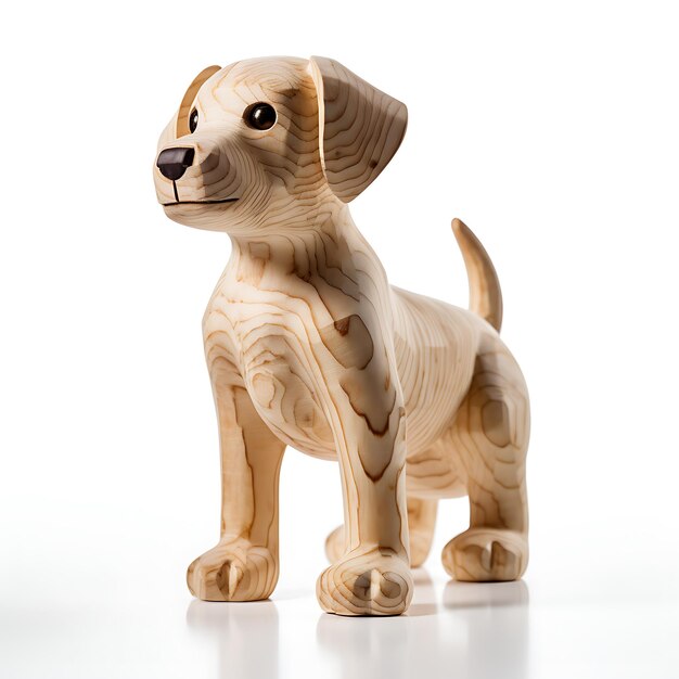 3d wooden dog toy