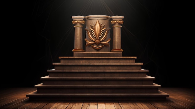 3D wooden podium background images