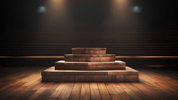 3D wooden podium background images