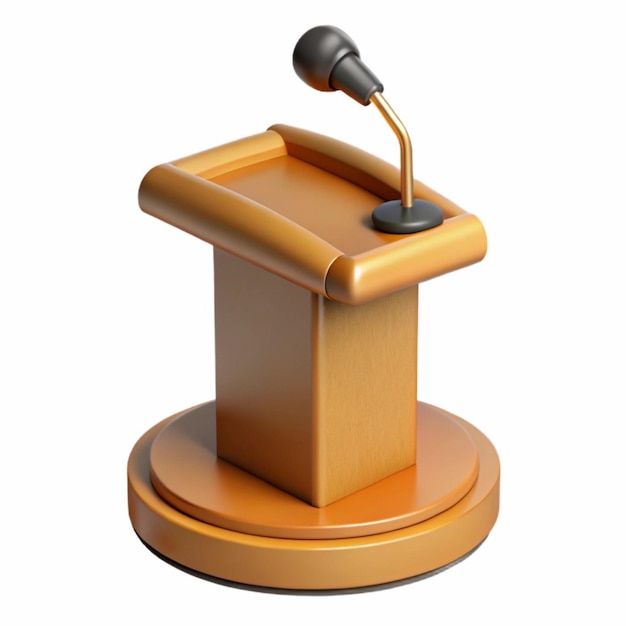 3d wooden podium icon for public speaking and events