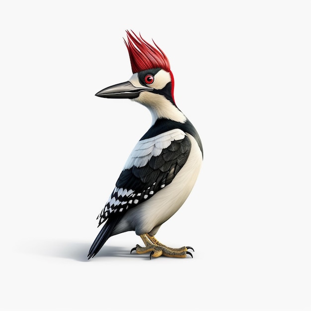 A 3D Woodpecker on a White Background A Dynamic Creation generative ai