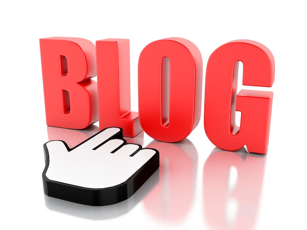 3D Word-blog met muiscursor