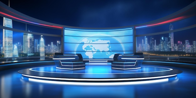 3D World News Background digital world breaking news Studio Background for news