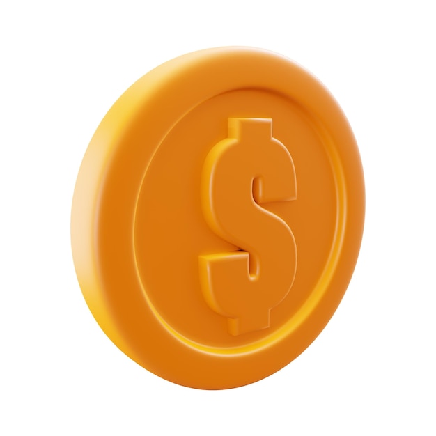 3d yellow coin icon sales market