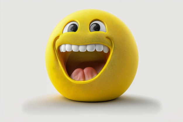 3d yellow smiley face on isolated background