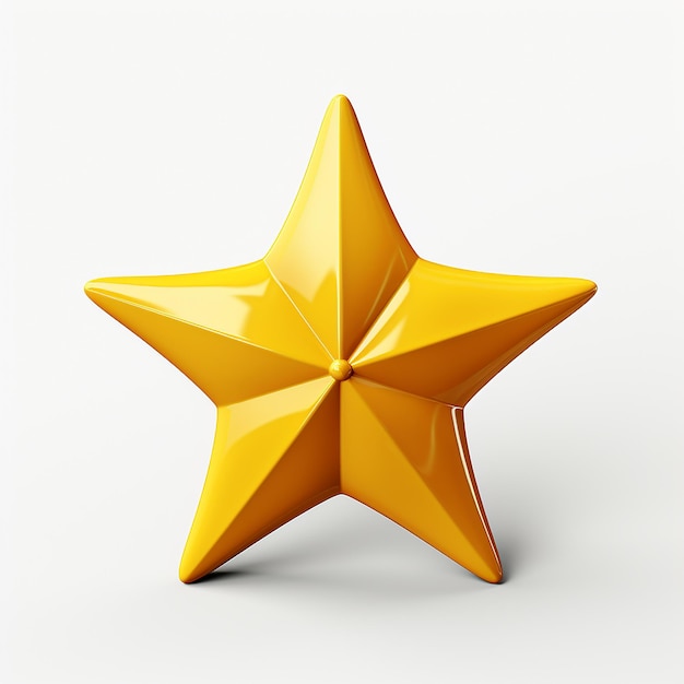 3d yellow star on white background