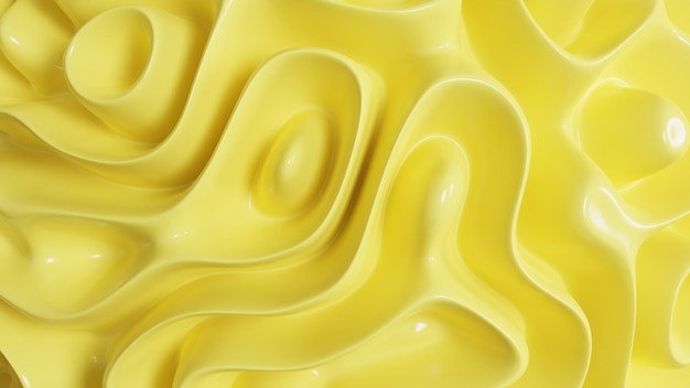 3d yellow wavy abstract background