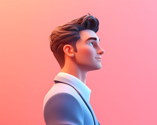 3D young man profile image