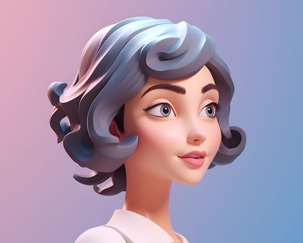 3d young woman character