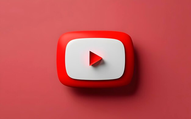 Photo 3d youtube icon button