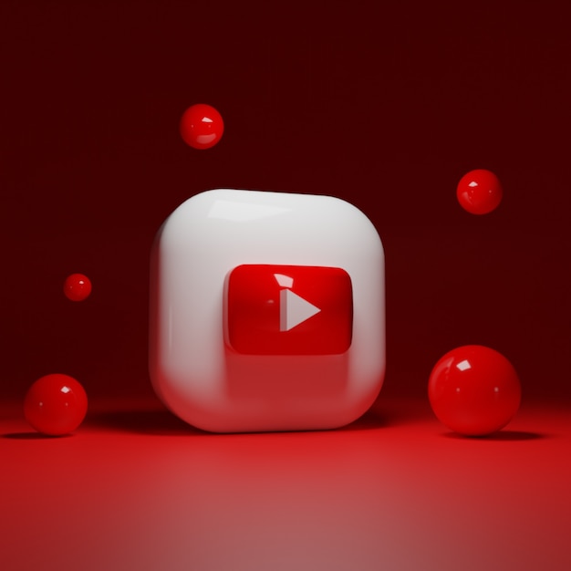 Applicazione logo youtube 3d