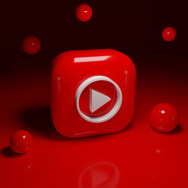 Premium Photo | 3d youtube music logo application