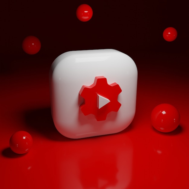 3d логотип приложения youtube studio