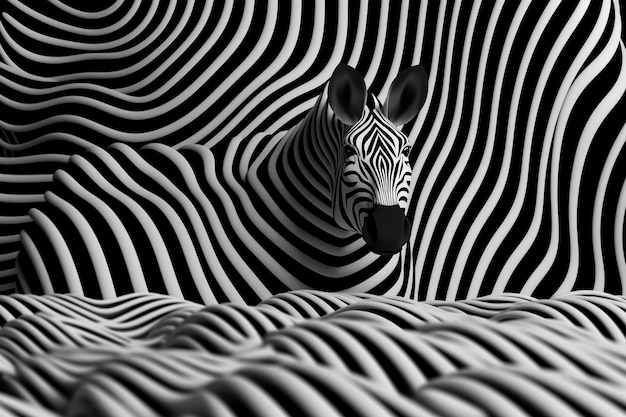 3d zebra achtergrond Generatieve AI