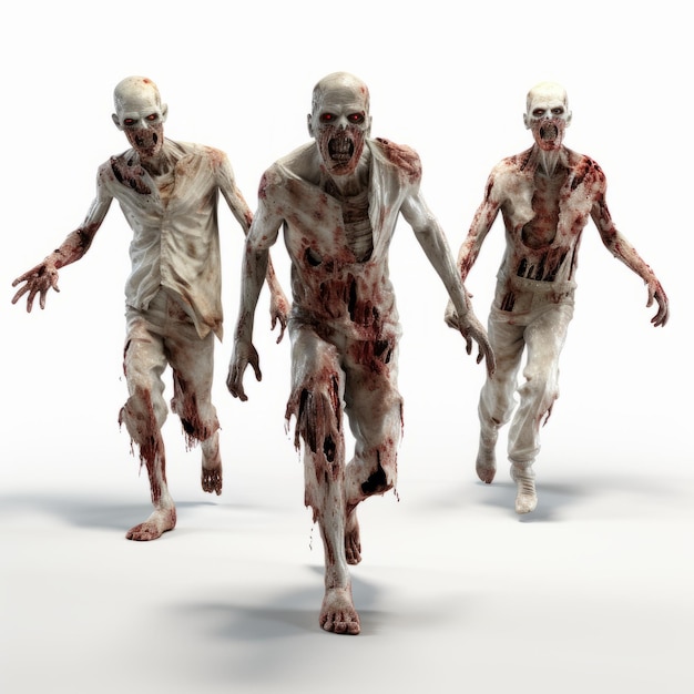 Foto 3d-zombie walking motion vector illustratie voor 3d-printing