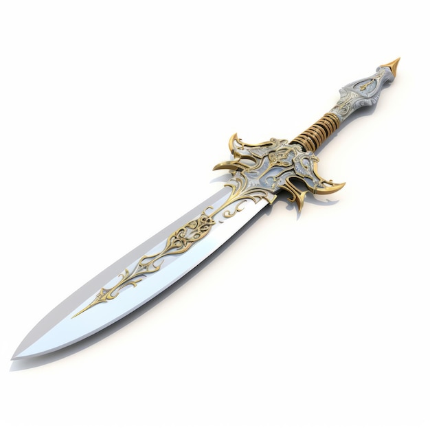 Photo 3d zulfikar sword royaltyfree download with realistic light and shadow