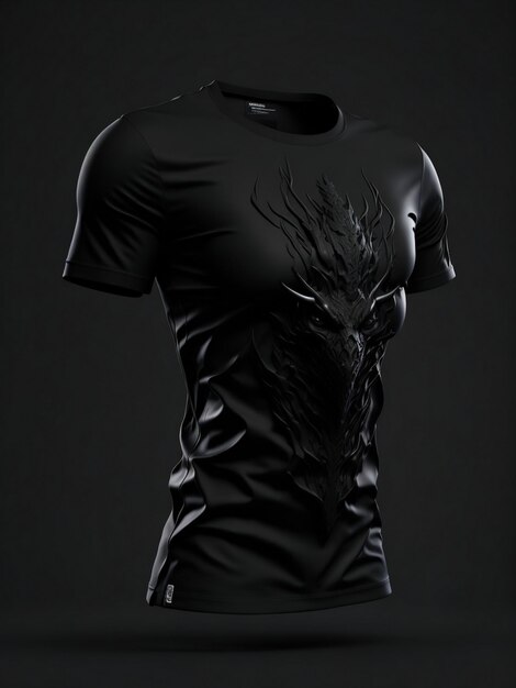 3D zwart t-shirtmodel