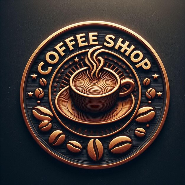 3dimensional coffee drink logo