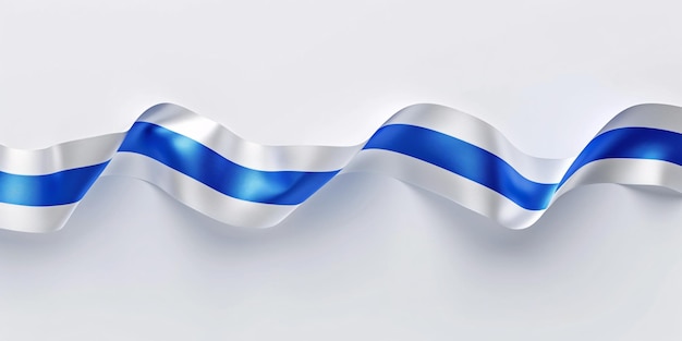 3dimensional ribbon showcasing the flag of Israel against a white backdrop with room for text