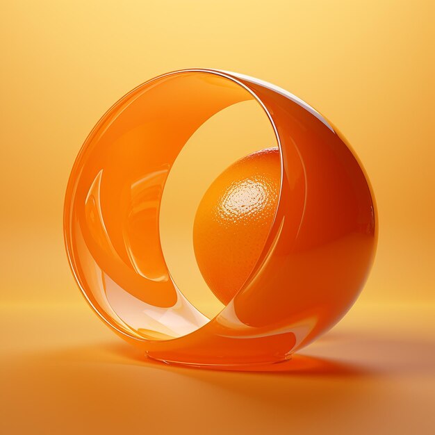 写真 3d レンダリング オレンジ色 鮮やかなオレンジ色の皮を抽象的な背景に