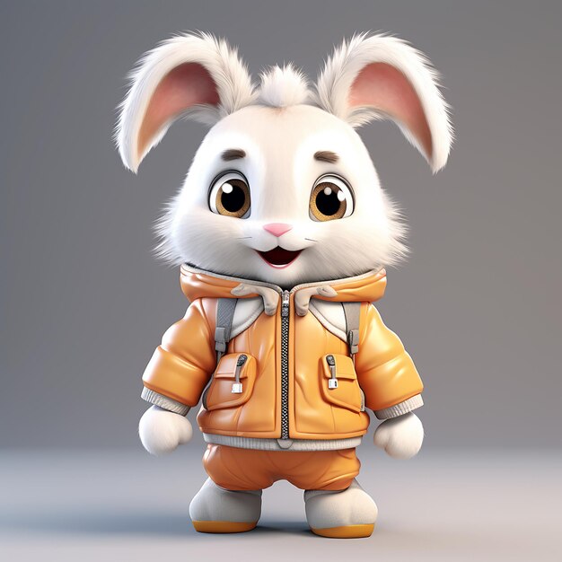 Photo 3drendered animated stylish cute bunny