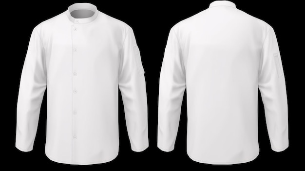 Photo a 3drendered empty white chef jacket with buttons for protection on an isolated front view
