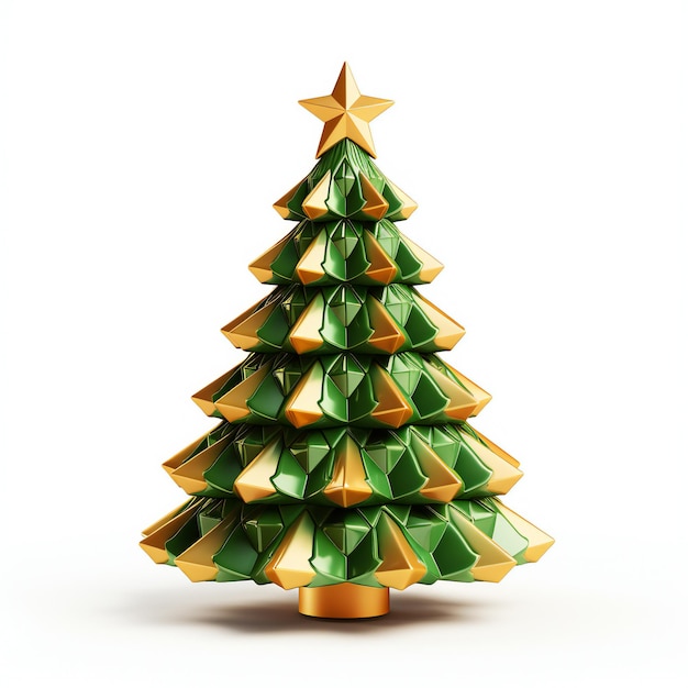 3DRendered kerstboom in afzondering