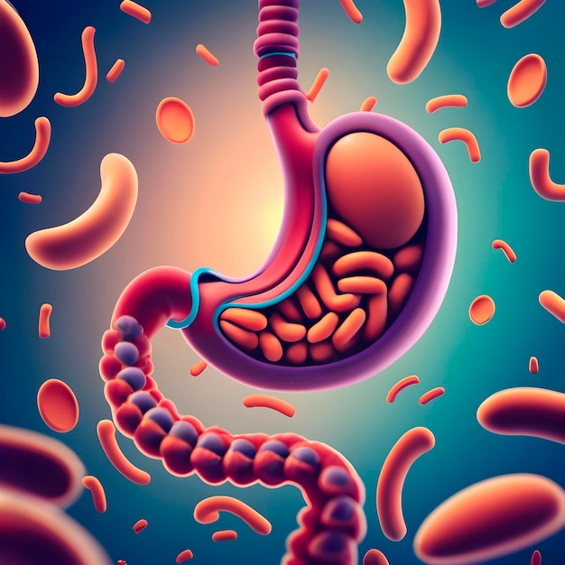 3Drendered model of the human stomach AIgenerated