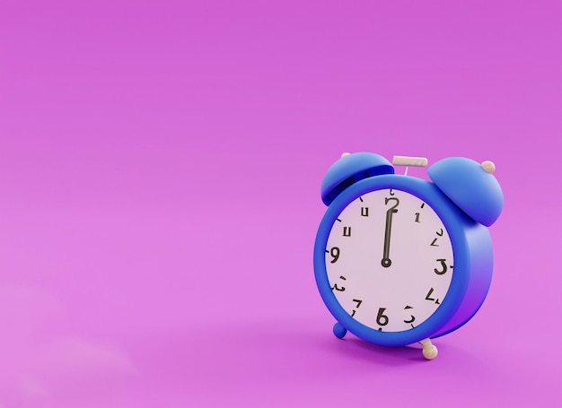 3D-тема для покупок, включая двойной колокольчик, будильник на синем фоне