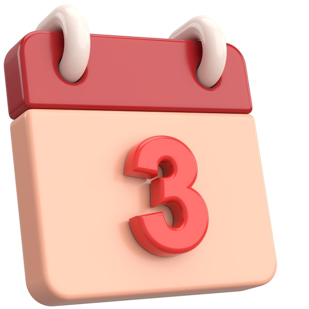 3rd third day of month calendar 3d illustration