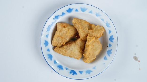 4 Fried tofu on a plate