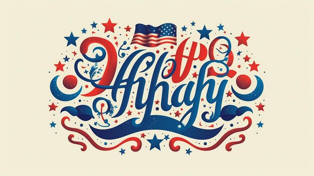 4 juli handschrift USA Independence Day kalligrafisch element voor uw ontwerp prachtig