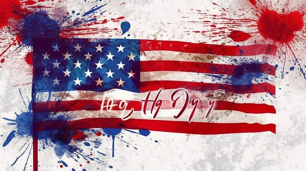 4 juli USA Independence Day-wenskaart met handgeschreven tekstontwerp, prachtig gemaakt met