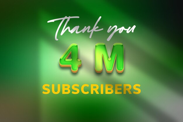 4 million subscribers celebration greeting banner with candy design