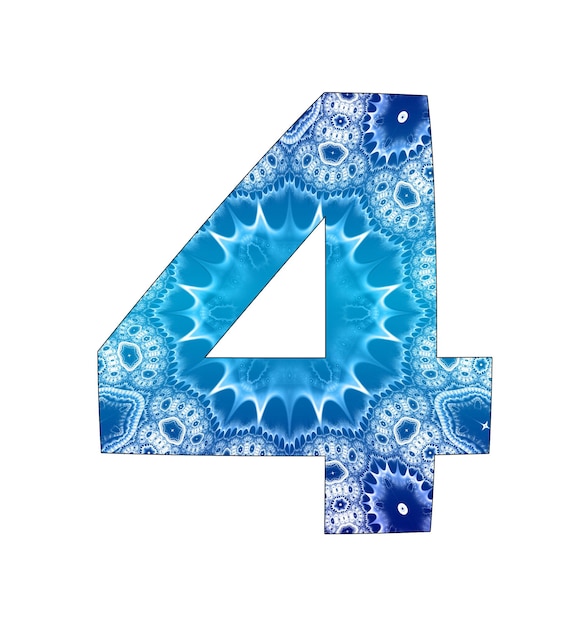 4 number with abstract design