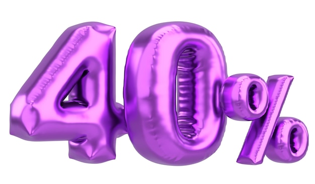 40% ballon tekst 3D illustratie