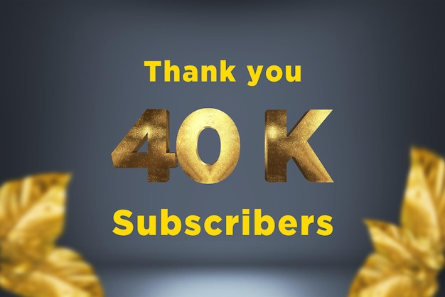 40 K abonnees vieringsgroetbanner met gouden ontwerp