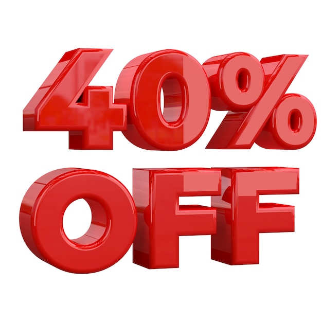 40% off on white background, special offer, great offer, sale. forty Percent Off Promotional