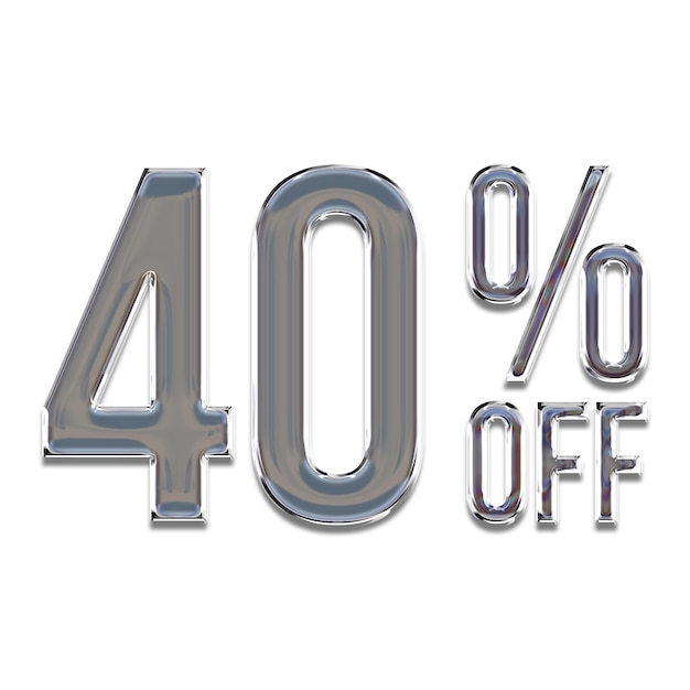 Photo 40 percent discount offers tag with chrome style design