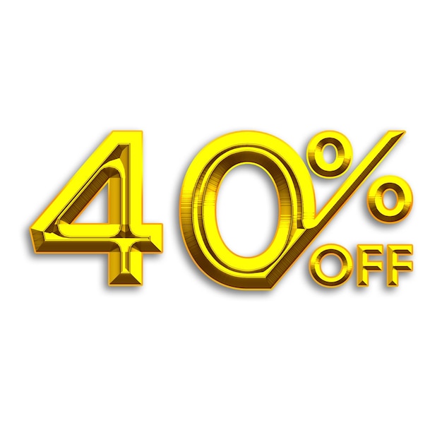 40 Percent Discount Offers Tag with Gold Style Design