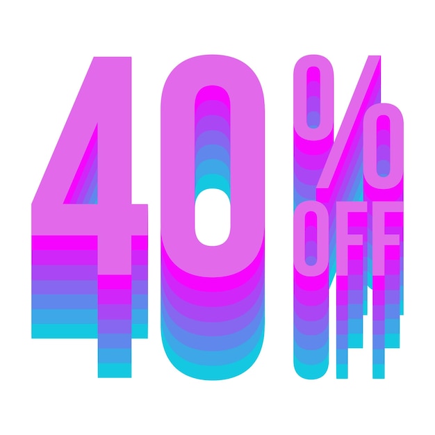 40 Percent Discount Offers Tag with Multi Color Style Design