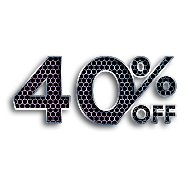 Photo 40 percent discount offers tag with net style design