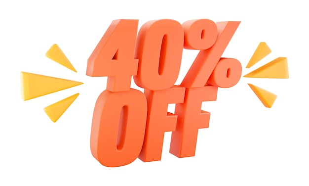 40 percent off Image white backgrounds 3d rendering