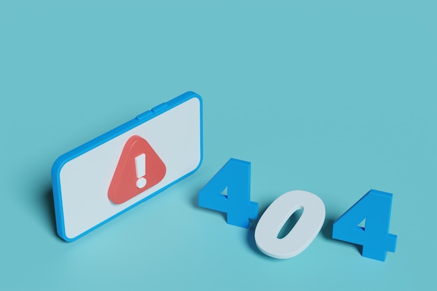 404 error page not found illustration. 3d render background