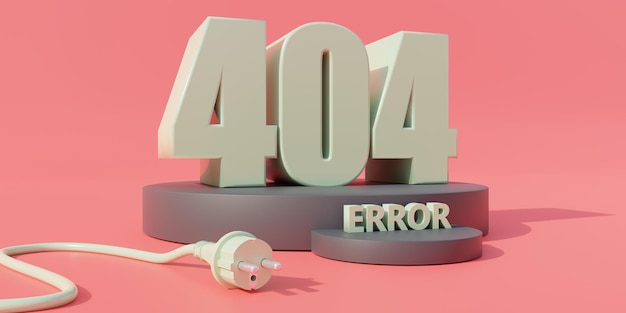 Photo 404 error website page not found sign webpage connection fail 3d render