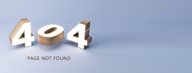 404 page not found error concept with wooden 3d digits on blue background 3d rendering