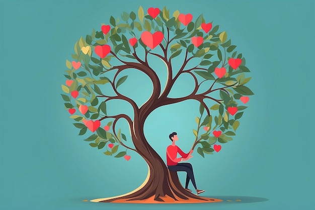 43 Create an image of a person sculpting a selflove tree of growth