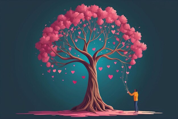 43 Create an image of a person sculpting a selflove tree of growth