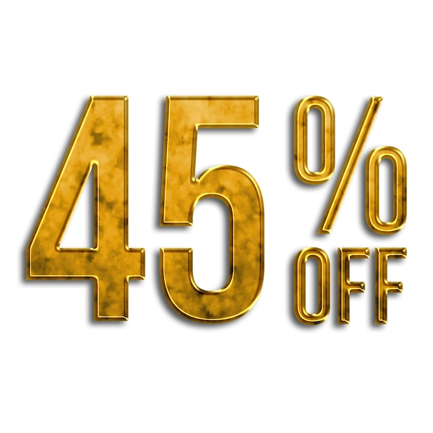 45 Percent Discount Offers Tag with Golden Style Design