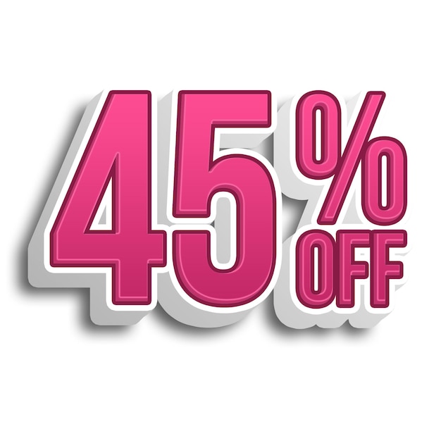 Photo 45 percent discount offers tag with pink 3d style design